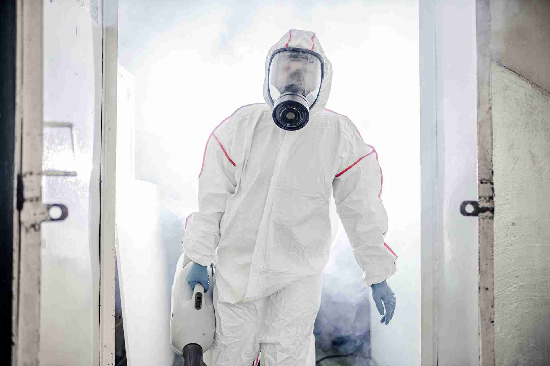 Urgent Restoration sanitizing an office